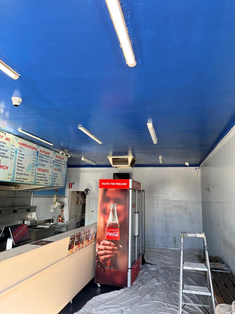 Before photo of retail shop ceiling repainting project in Hoppers Crossing